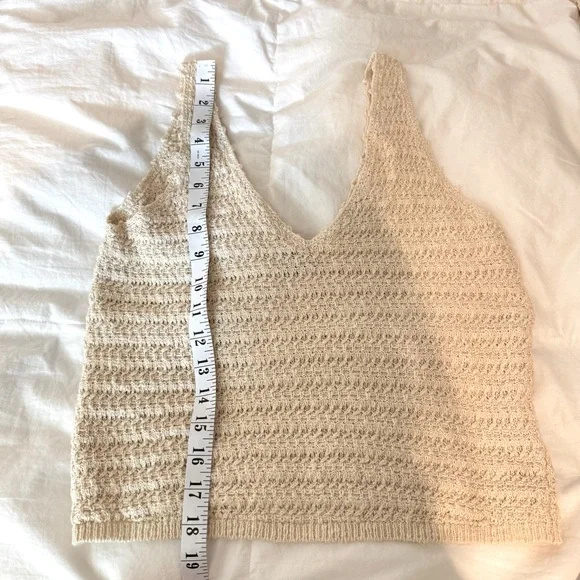 Rails Cotton Crochet Knit Tank Top- Oat - Picture 10 of 15